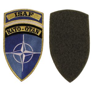 Naszywka ISAF  NATO-OTAN  Podszyta rzepem nowa
